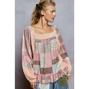 Pink Coral Babydoll Long Sleeve Shirt